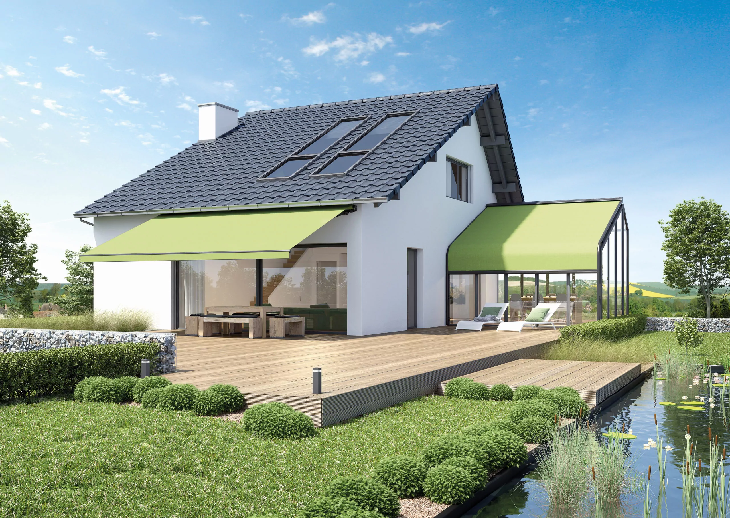 Übergalsmarkise von Kadeco für Wintergärten.